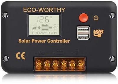 Slimme Zonne-energie Laadcontroller 12V/24V met LCD Display en Twee USB Poorten