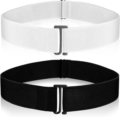 2PCS Onzichtbare Riemen voor Vrouwen, Verstelbare Elastische Riemen voor Broeken, Jeans en Jurken met Platte Gesp