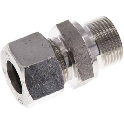 M22x1.5 Buitendraad x 15L RVS Rechte Snijring Koppeling 315 Bar DIN 2353 - FL2S-MC-ST-M22-15-L