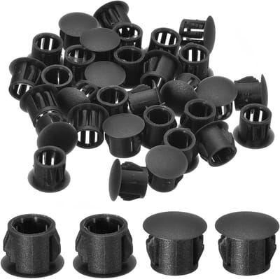 Afdekkapjes voor boorgaten - Blindstoppen nylon - Meubels afwerken - Klikvergrendeling ontwerp - 10 mm - Zwart