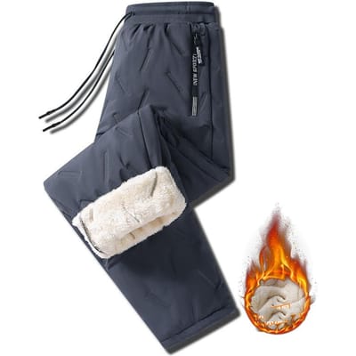 Lamswol verdikte winterbroek heren super warme casual joggers sportkleding comfortabele oversized katoenen herenbroek XL grijs