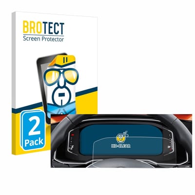 BROTECT - Screenprotector voor Volkswagen Polo 6 Digital Cockpit Pro - Folie Beschermfolie transparant 2 Stuks