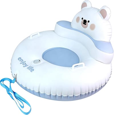 Slee-Sneeuwtube voor Kinderen met Dubbele Handvatten - Opblaasbare Sleetube met Rugsteun - Van Stevig PVC Materiaal - Ideaal voor Familie-Uitjes Buiten