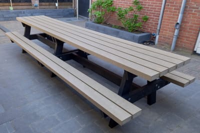 Rockwood® Picknicktafel Vlier - Zwaar Kunststof - Sand Beige 3.00m