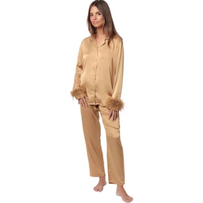 Setjes Admas Satijnen pyjamashirt en afneembare verenbroek Plumas Marabu