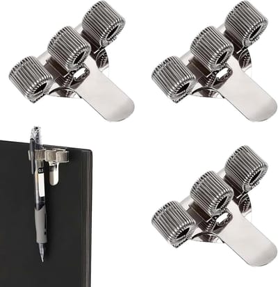 3 Stuks Penhouders voor Thuis en Kantoor, Metalen Pen Clips, Drie Gaten Ontwerp, Ideaal voor Organisatie en Creatieve Projecten