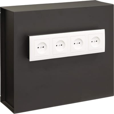 Verborgen Wandkluis met Decoratieve Stopcontacten - Ingebouwde Kluis voor Waardevolle Voorwerpen - 15L, 4 Stopcontacten, 35 x 40 x 13 cm