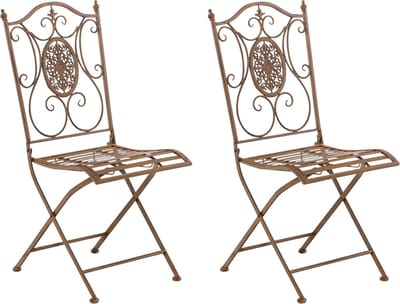 CLP Sibell Set van 2 tuinstoelen - Opvouwbaar antiek bruin