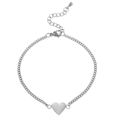 Victorious Dames Armband Zilver – Zilver Hart – 14 t/m 18cm
