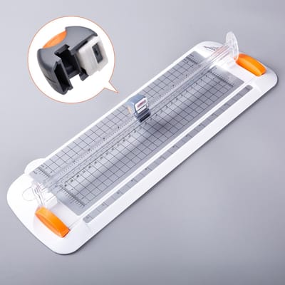 JIELISI A4 Papier Snijder Vervangend Mes Bureau Papier Snijmachine 12,2 Inch Snijlengte Verborgen Snijkop voor Knutselen grijs