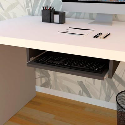 Toetsenbordlade Hout - Uitschuifbare Lade Bureau - Bureau Organiseren - Ergonomisch Ontwerp - 55 x 31 x 11 cm - Grafiet
