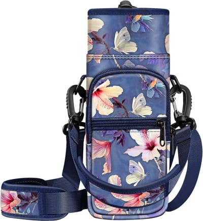 Draagtas voor waterflessen - Verstelbare schouderriem - Voor mannen en vrouwen - Wandelen, kamperen, reizen bottle bag