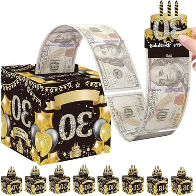 30e Verjaardag Geldbox voor Cash Geschenken, Grappige Geldtrekdoos voor Mannen en Vrouwen, Perfecte Presentatie voor Geldcadeaus