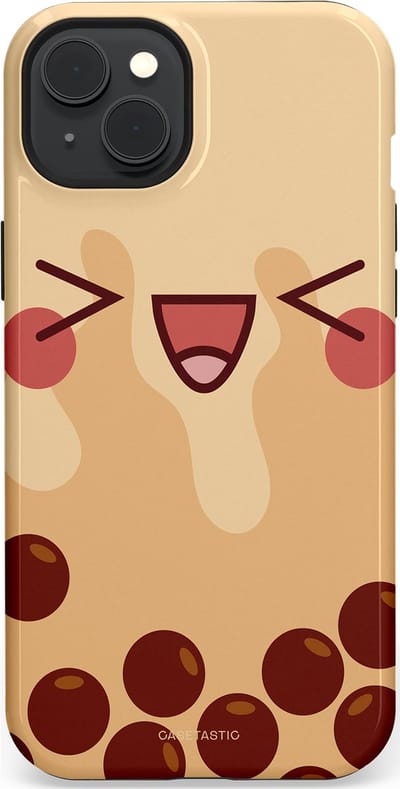 Casetastic Hoesje Geschikt voor Apple iPhone 15 Plus Magsafe - Stijlvolle Beschermende Duo-layer Case - Smeltende caramel bolletjes