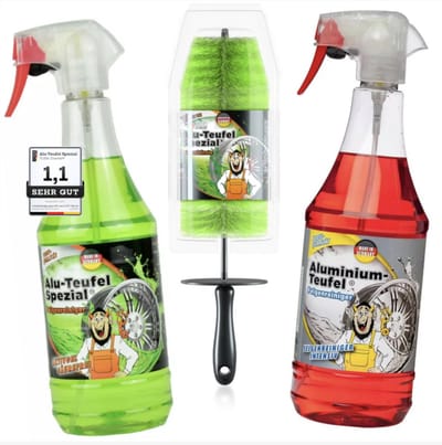 Tuga Chemie Velgenreiniger Set – Rood + Groen + Tuga Velgenborstel | Voor hardnekkig vuil | Speciaal & Intensief