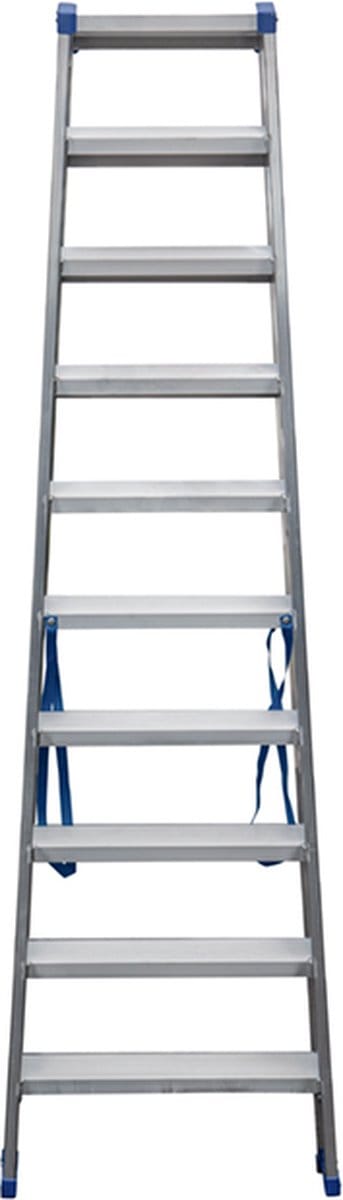 Escalo - Industriele Aluminium Dubbele Trapladder - Duo Trap - Sparta - 2 X 10 Treden
