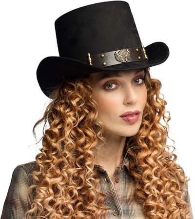 Boland - Hoed Bulletpunk Zwart - 56-61 - Volwassenen - Unisex - Steampunk - Sci fi - Industrieel - Carnaval - Cosplay - Themafeest