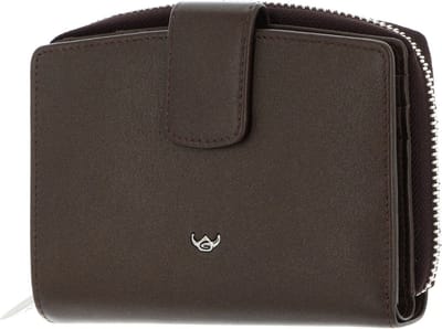 Golden Head Leren portemonnee Valencia RFID Protect Kombischeintasche mit Riegel 1438 Bronze donkerbruin