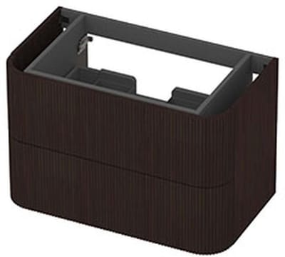 INK - Afgeronde Onderkast Fineer 2 Laden Softclose met Gefreesd Front Tbv Grepen - 800x450x520 Mm - Dark Veneer