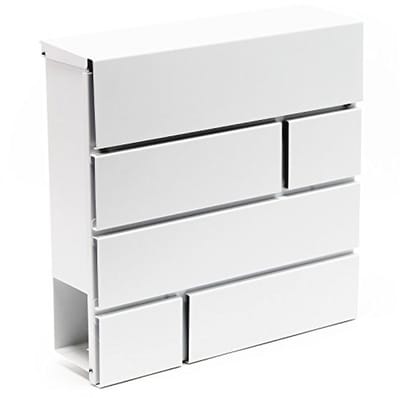 Moderne witte brievenbus met krantenrol en poedercoating