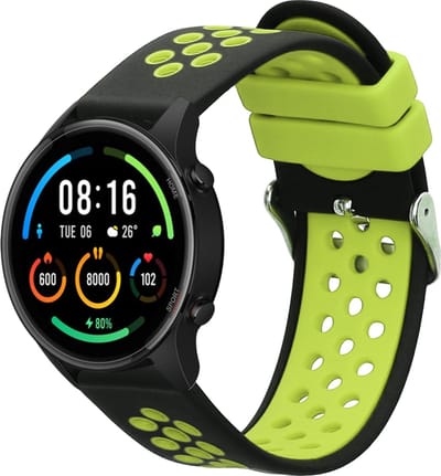 kwmobile horlogebandje geschikt voor Xiaomi Watch S4/S4 Sport/S3/S2/Watch S1 Active/Redmi Watch 5 Active polsband - Smartwatch bandje van TPU - Activity tracker horloge band in zwart / groen