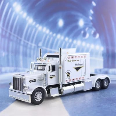 1:24 Peterbilt 389 Legering Trailer Vrachtwagen Kop Auto Model Diecast Metaal Container Techniek Transport Voertuigen Auto Model Speelgoed Cadeau gray