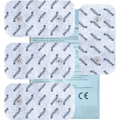 axion – Electroden voor Compex | Dubbele Snap | 10×5 cm | Wit/Grijs