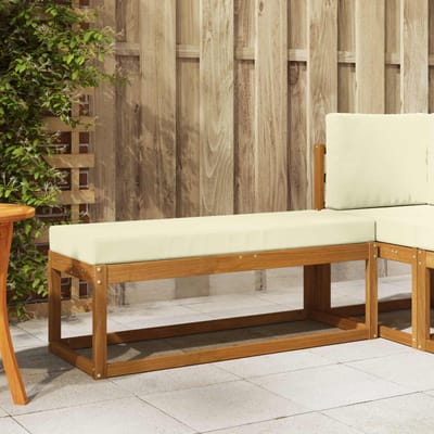 vidaXL - Buiten - Stoolbench - Massief - Acacia - Hout - Natuurlijk - en - Crème