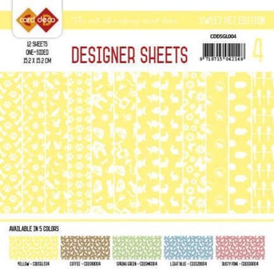 Card Deco - Designer Vellen -Sweet  Pet- Geel