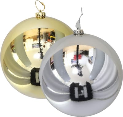 Gerimport Grote decoratie kerstballen - 2x st - zilver en goud - D20 cm - kunststof - kerstversiering