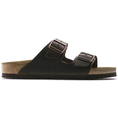 Platte sandalen BIRKENSTOCK Arizona Natural Oiled Leather Regular - Habana