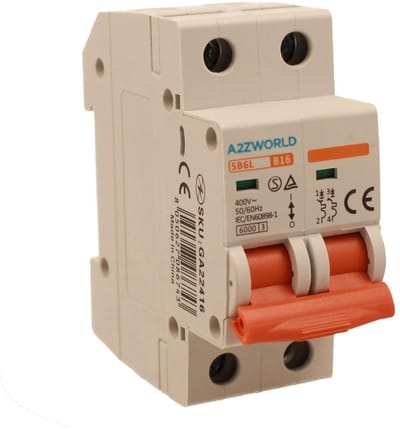 Stroomonderbreker - Automatische Zekering - Elektrische Beveiliging - Bipolair 2P - 2 Modules DIN
