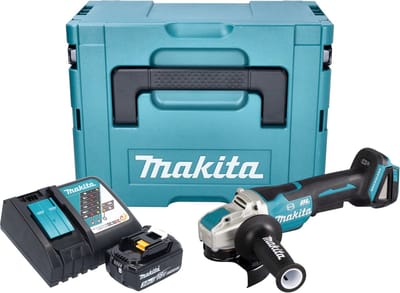 Makita DGA 520 RF1JX1 accu haakse slijper 18 V 125 mm X-LOCK Brushless + 1x oplaadbare accu 3.0 Ah + lader + Makpac