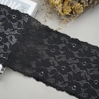 Elastische Kantband van 2 Yards, 16cm Kleurvolle Bloemenrand voor Kleding, Ondergoed en Tafeldecoratie