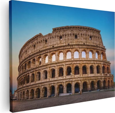 Artaza Canvas Schilderij Rome - 40x30 cm - Klein - Wanddecoratie Colosseum - Muurdecoratie Italië - Kamer Accessoires