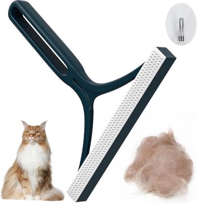 pluisverwijderaar, draagbaar, 1 stuk, herbruikbaar stoffen scheerapparaat voor kleding, geweven jassen, tapijt, hondenharen, kattenharen, bank, bed, marineblauw