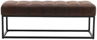 Design bank PETIT BEAUTE 110cm antiekbruin microvezel zwart metalen frame - 44426