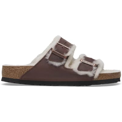 Sandalen Birkenstock Arizona Shearling Embossed Oiled Leather