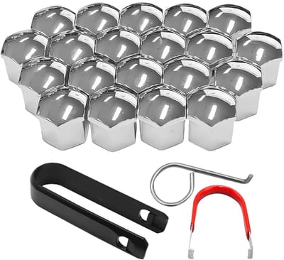 Dailygoods- Moer Caps 20 Stuks - Hex Moer Caps - Creatieve Design Onderdelen - Multifunctionele Auto Moer Caps - Duurzaam Plastic - Inclusief 2 Clips en 1 Haak - Moerkappen