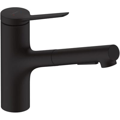hansgrohe Zesis M33 - Keukenmengkraan - Ééngreeps bediening - 150mm maat - Uittrekbare vuistdouche - 2 straalfuncties - Mat Zwart