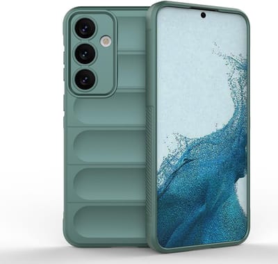Exobox Geschikt voor Samsung Galaxy S24 FE 5G - Siliconen Airbag rubber Back Cover Hoesje - Groen