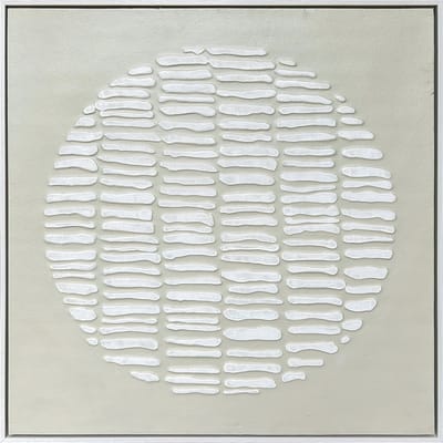 Ter Halle - Schilderij - Wanddecoratie - 3D Art - Witte Zon Op Een Beige Doek - 83x83cm (1)