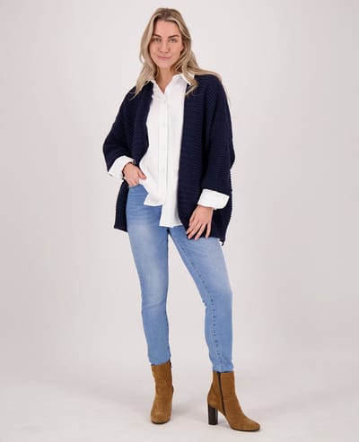 Je m'appelle Dames Broek Slim fit Met stretch - Blauw - Maat XS