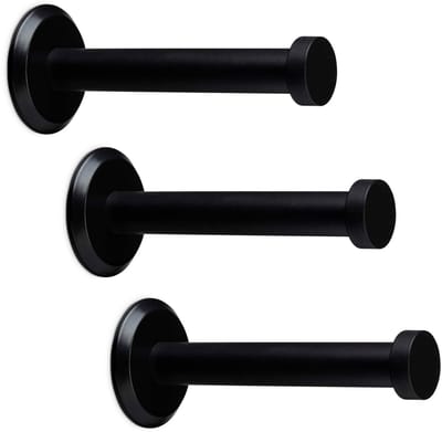 3 stuks SOTECH kapstokhaken Talea RVS zwart gepoederlakt lengte: 73 mm incl. plaatje en bevestigingsset