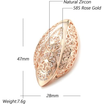 Ongebruikelijke Hyperbool Holle Bloem Grote Hanger Voor Vrouwen Mode Roségoud Kleur Natuurlijke Zirconia Kettingen Vintage Sieraden beige