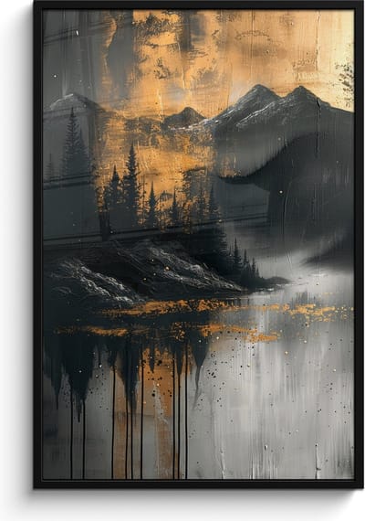 Poster in lijst - Fotolijst 80x120 cm - Posters - Natuur - Abstract - Landschap - Modern - Posterlijst zwart - Decoratie - Wanddecoratie woonkamer - Muurdecoratie slaapkamer