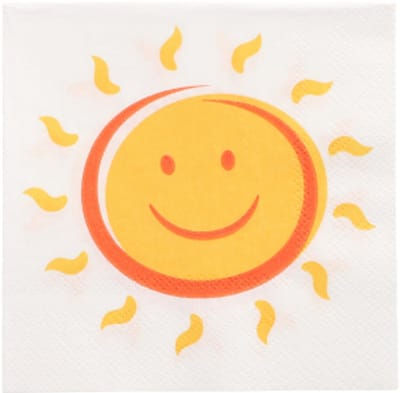 14x 20 Servetten 3-laags 1/4 vouw 25 cm x 25 cm Here comes the Sun