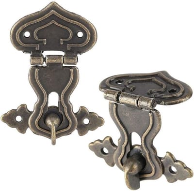 Retro Stijl Houten Sieradenbox met Bronzen Sluiting en Latch - 10 Stuks, Ideaal voor Opslag en Organisatie van Sieraden