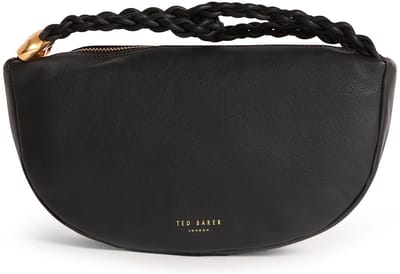 Ted Baker Leren handtas Islah Leather Statement Hardware Medium Hobo Bag Black zwart