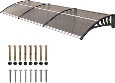 Polycarbonaat Luifel - Veranda Bescherming - Huis Beschermen - UV-bestendig Dak - 303 x 96 cm - Bruin